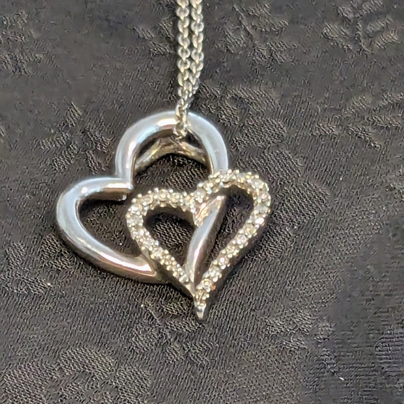 Sterling Silver Diamond Heart Pendant Necklace - Picture 6 of 13